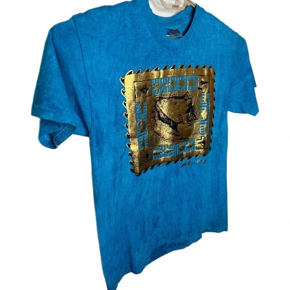 Hanes heavyweight tee shirt. Large 42-44. Siesta Key Florida. Gold blue-green. - Picture 6 of 6